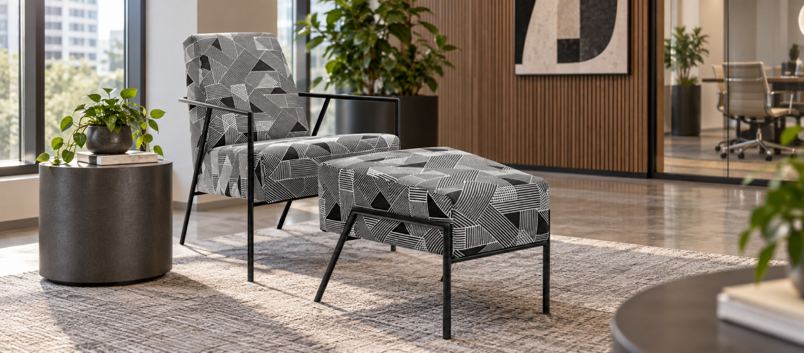 Global ML Lounge Chair with Ottoman