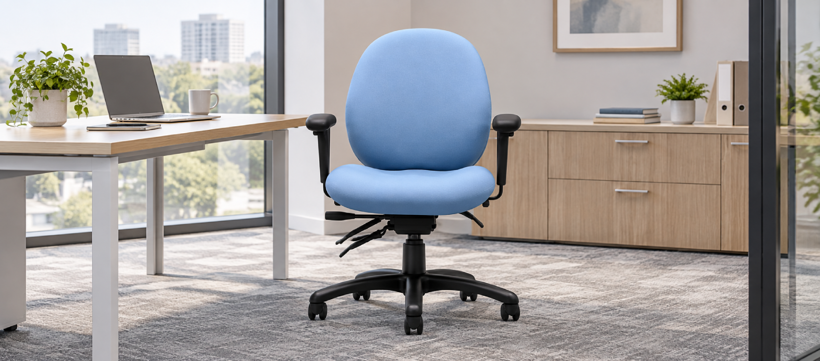 Global Malaga Heavy Duty Office Chair Light Blue