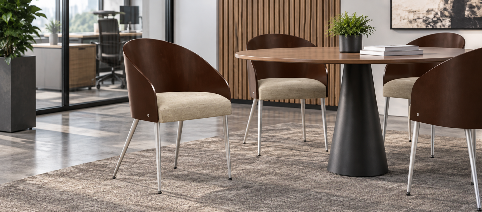 Global Marche Wood Back Upholstered Side Chair