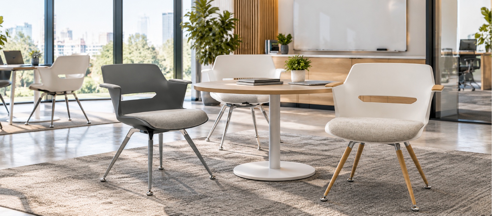 Global Moda Upholstered Guest Chair with Wood and Metal Legs