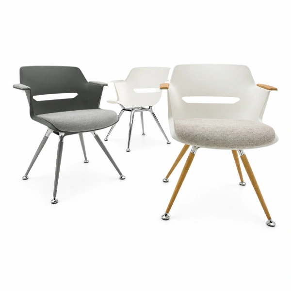 Global Moda Upholstered Guest Chair with Wood and Metal Legs