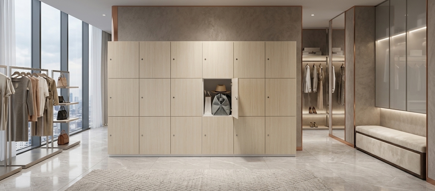 Global Personal Storage Locker Wall System with Multiple Compartments