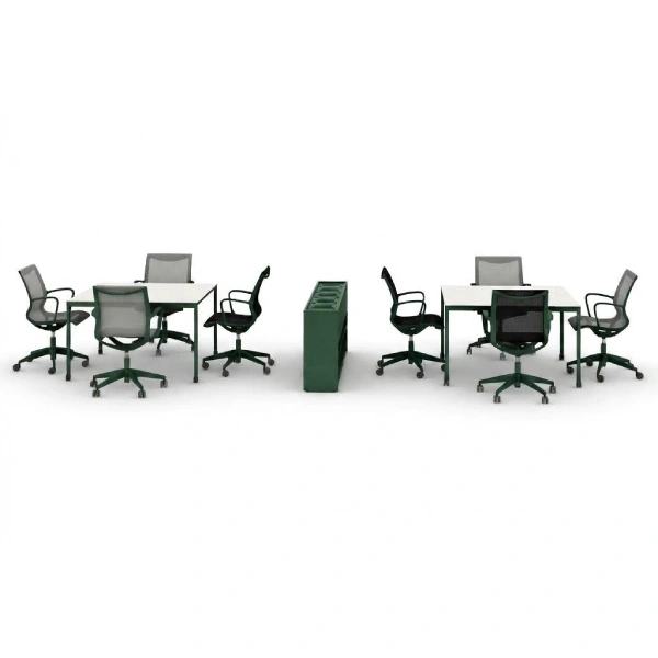 Global Princeton Laminate Desk Collaborative Workstations with Shared Storage