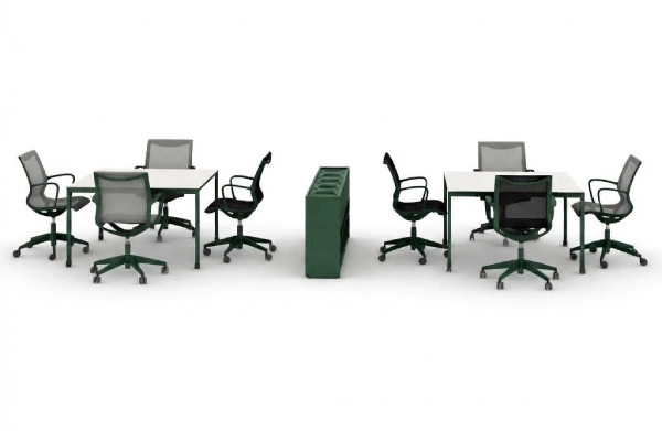 Global Princeton Laminate Desk Collaborative Workstations with Shared Storage