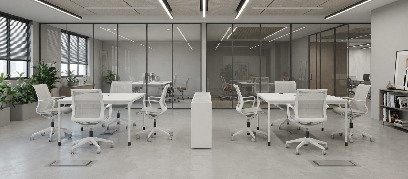 Global Princeton Laminate Desk Series – Collaborative Workstations with Shared Storage