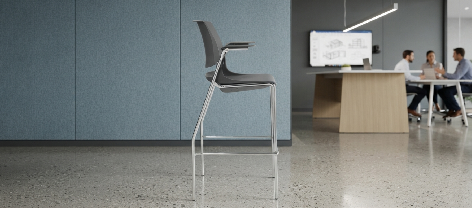Global Rebound Office Stool Gray