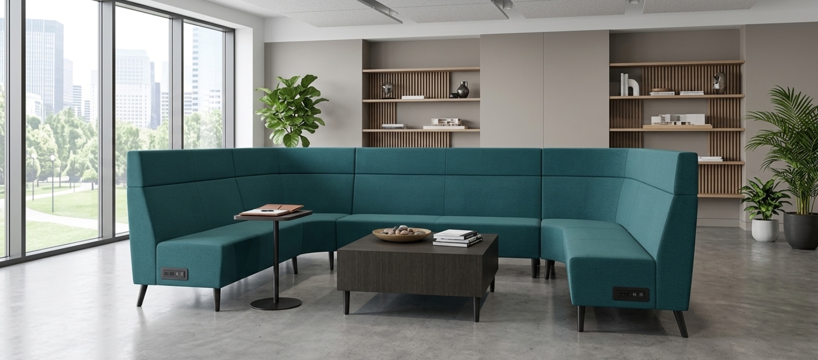 Global River High-Back Modular Lounge Seating Configuration