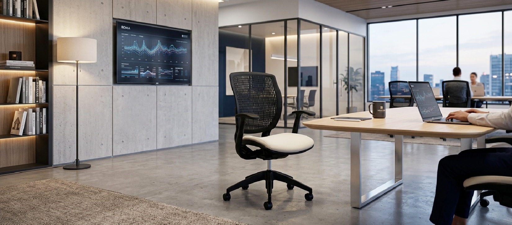 Global Roma Mesh Task Chair - Mesh Medium Posture Back\, Armless (1901)