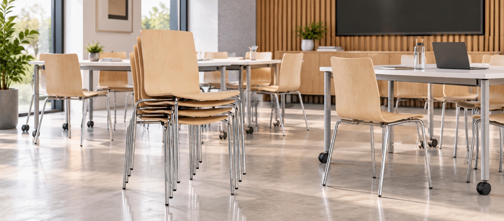 Global Sas Mid Back Wood Chair