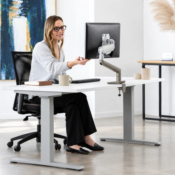 Global Single Adjustable Monitor Arm with Desk Clamp
