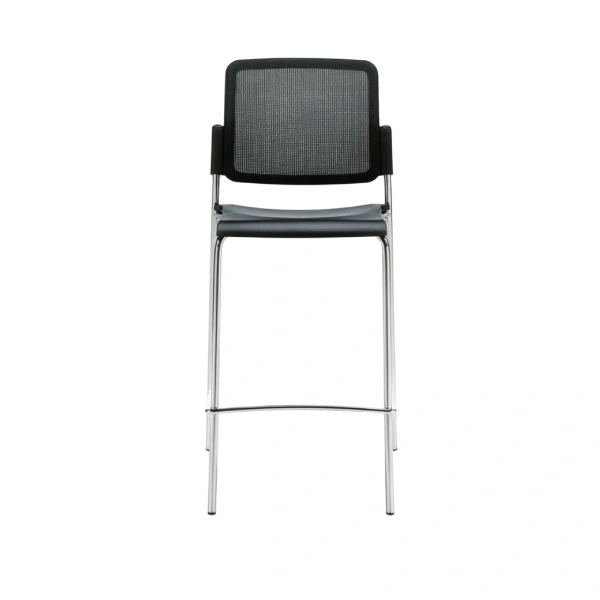 Global Sonic Bar Height Stool Black Upholstered Seat