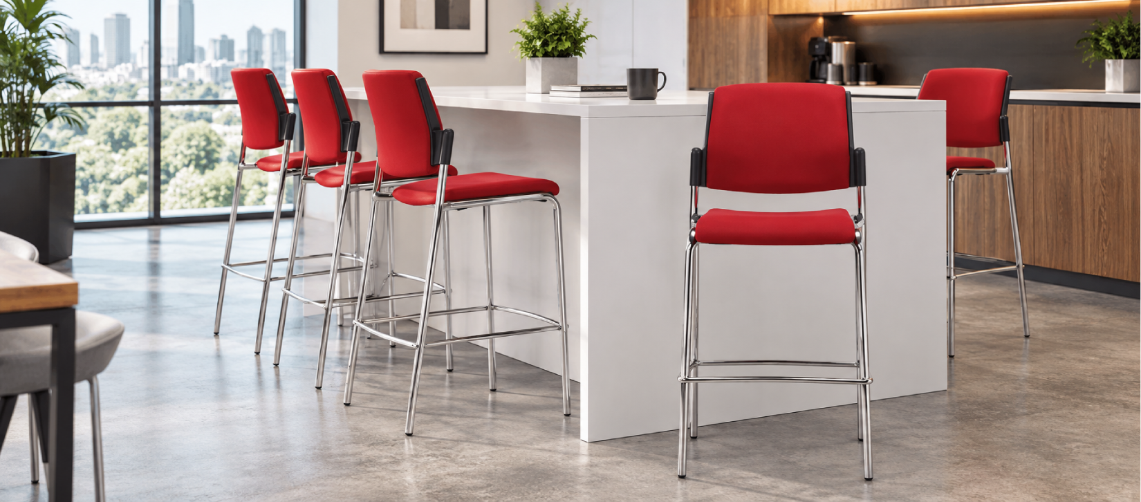 Global Sonic Bar Height Stool Fully Upholstered