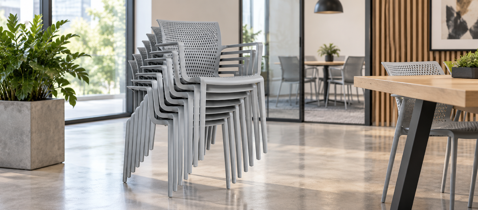 Global Spyker Stacking and Nesting Chair Stacked Armchair