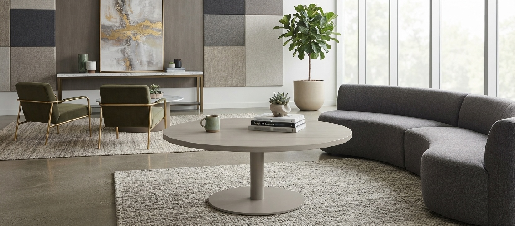 Global Swap Taupe Round Coffee Table