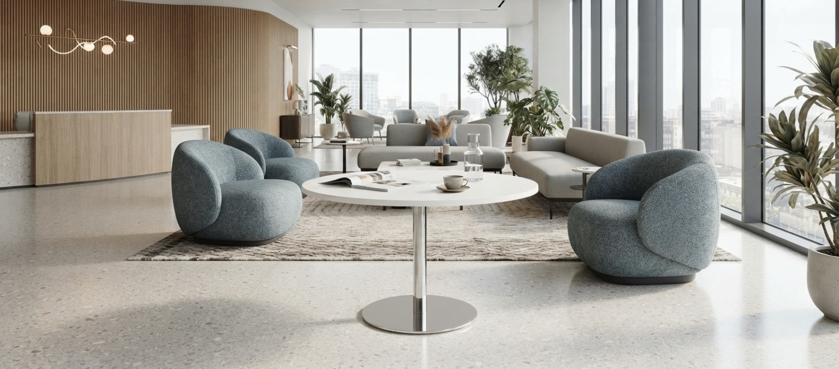 Global Swap White Round End Table