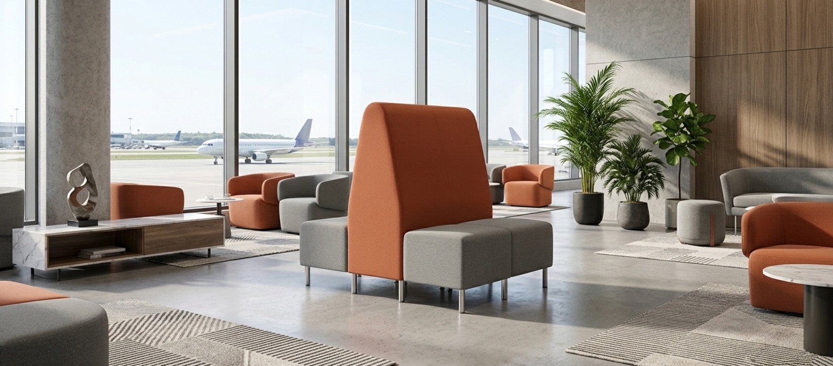 Global Venture Double-Sided High-Back Lounge Banquette Seat