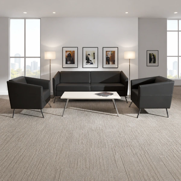 Global Wind Rectangular Lounge Coffee Table with Metal Legs