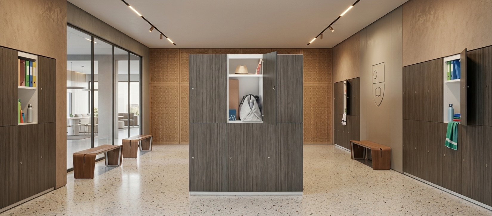 Global Wood Grain Personal Storage Locker System
