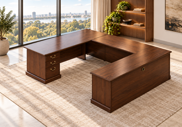 Indiana Arlington Veneer Executive Desk