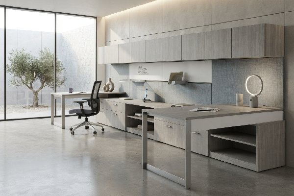 Indiana Canvas Executive Desk with Storage Wall