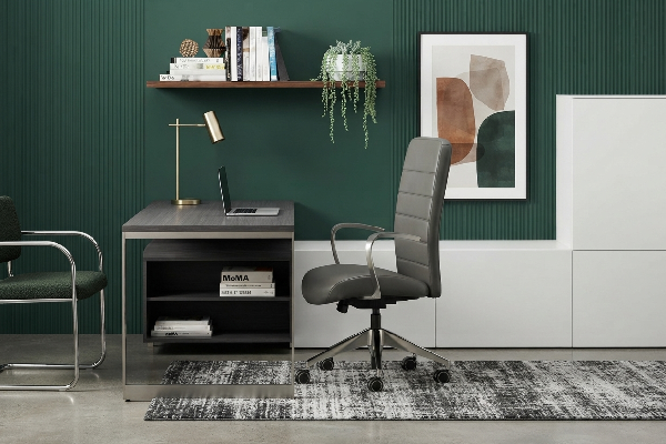 Indiana Canvas Executive Office Desk with Integrated Storage