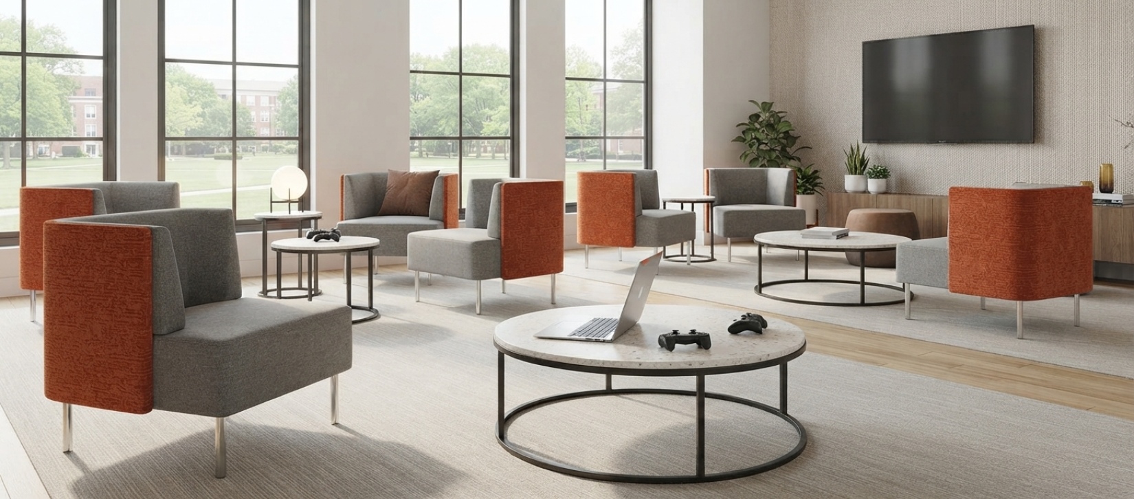 Indiana Jot Black Base Round Coffee Table