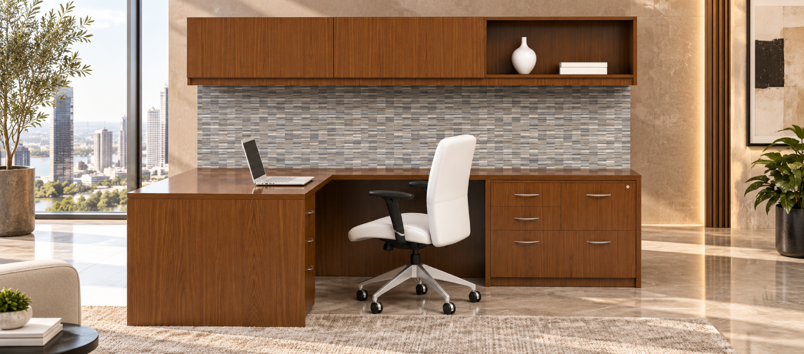 Indiana Madera Contemporary Office Desk