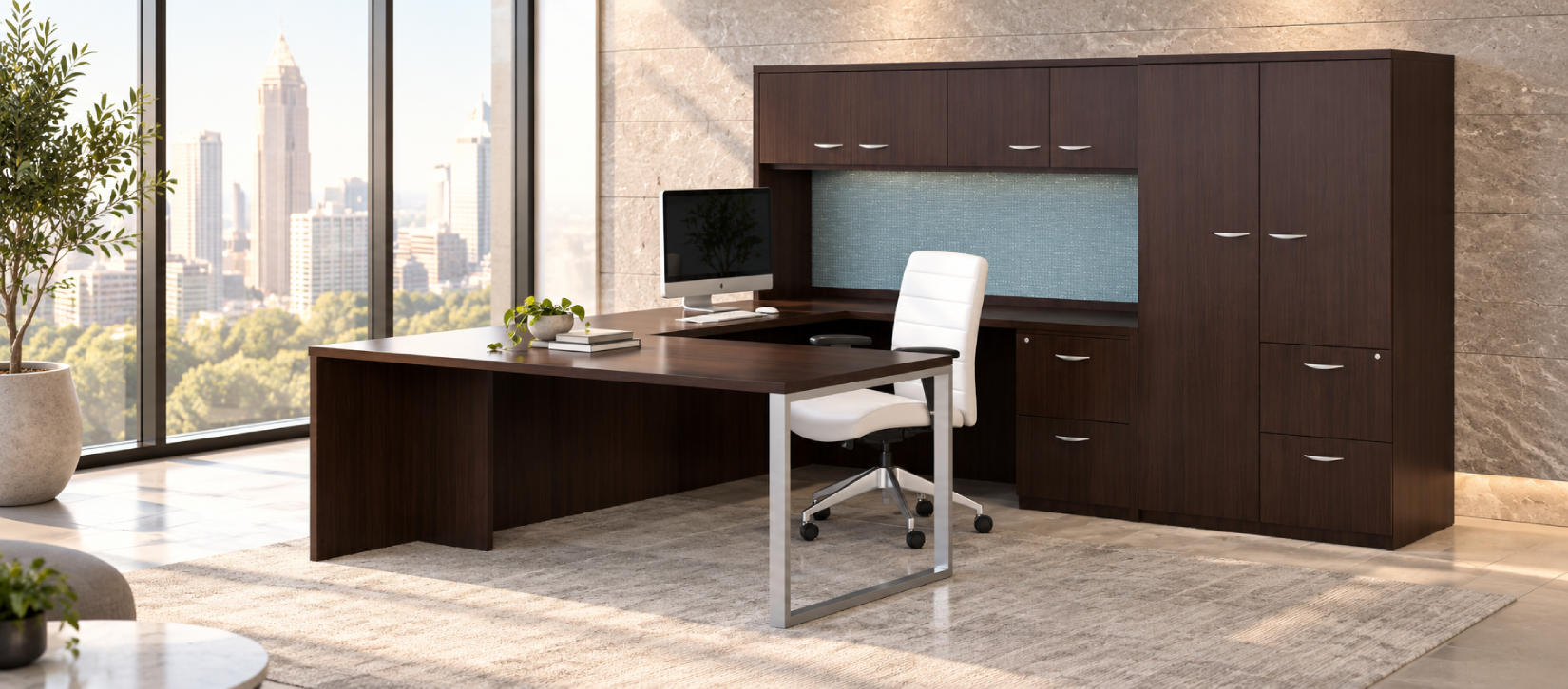 Indiana Madera Executive Laminate Desk