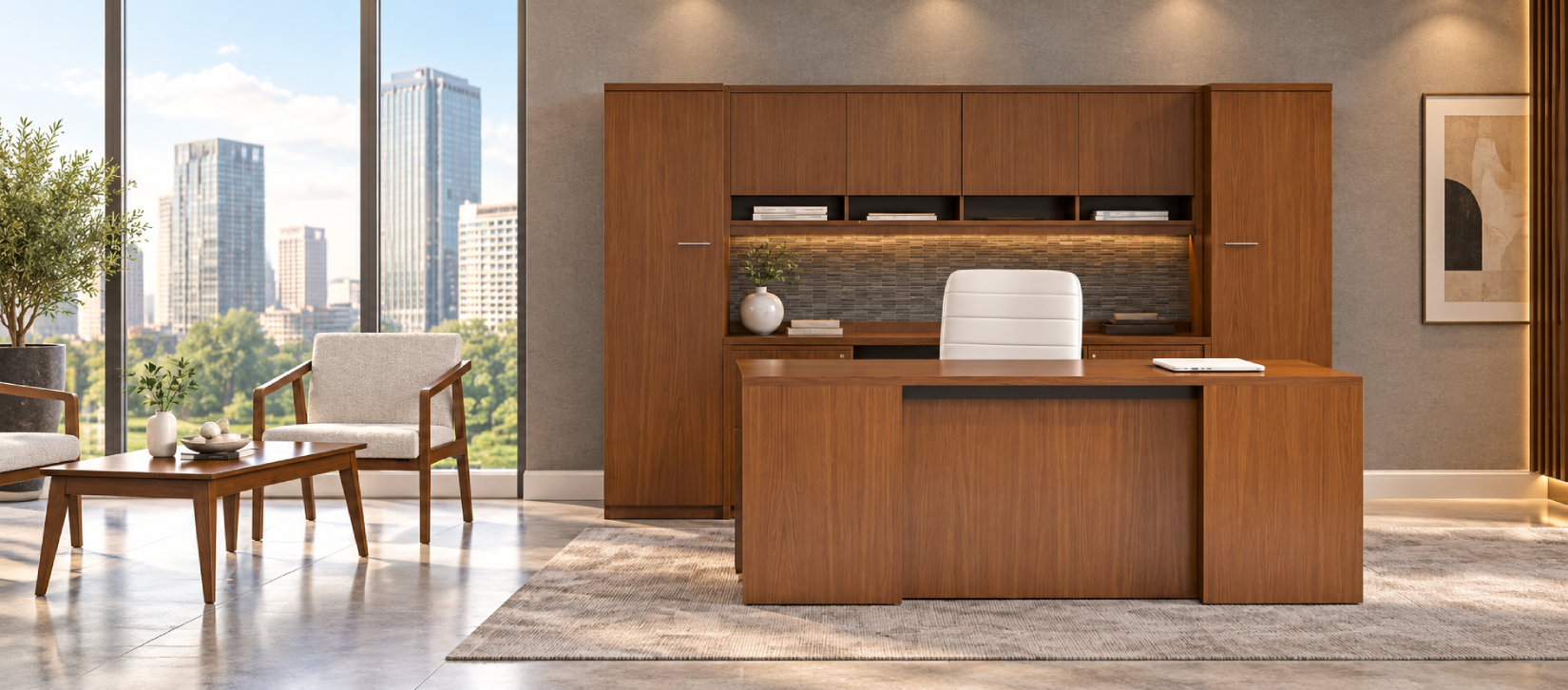 Indiana Madera Laminate Workstation