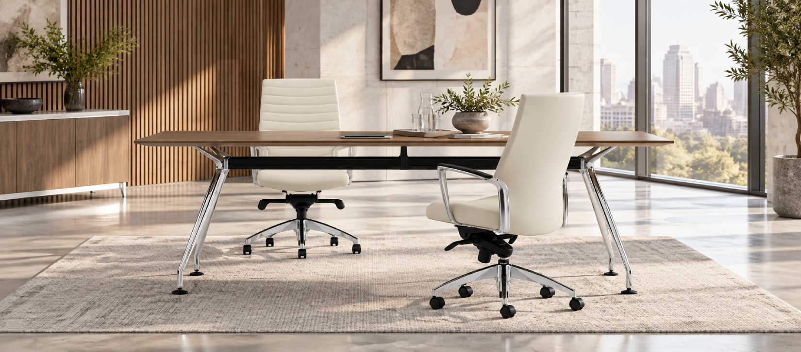 Kadin Modular Conference Table - Rectangular Laminate Top Table\, Two Piece Top\, 120W x 48D (LKD48120)
