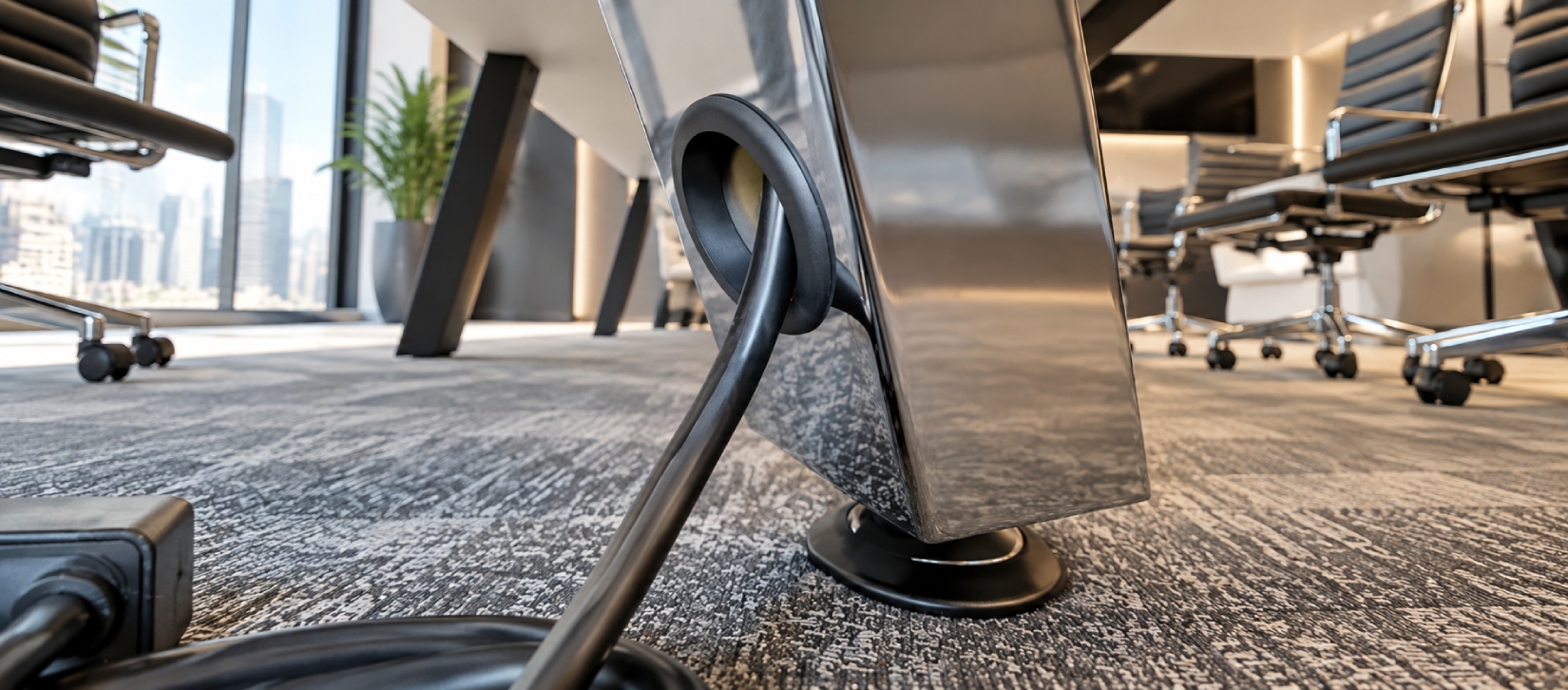 Leeza Meeting Table Integrated Power Cable Management System