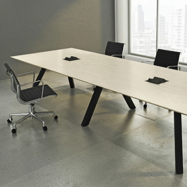 Leeza Modern Rectangular Meeting Table with Angled Legs