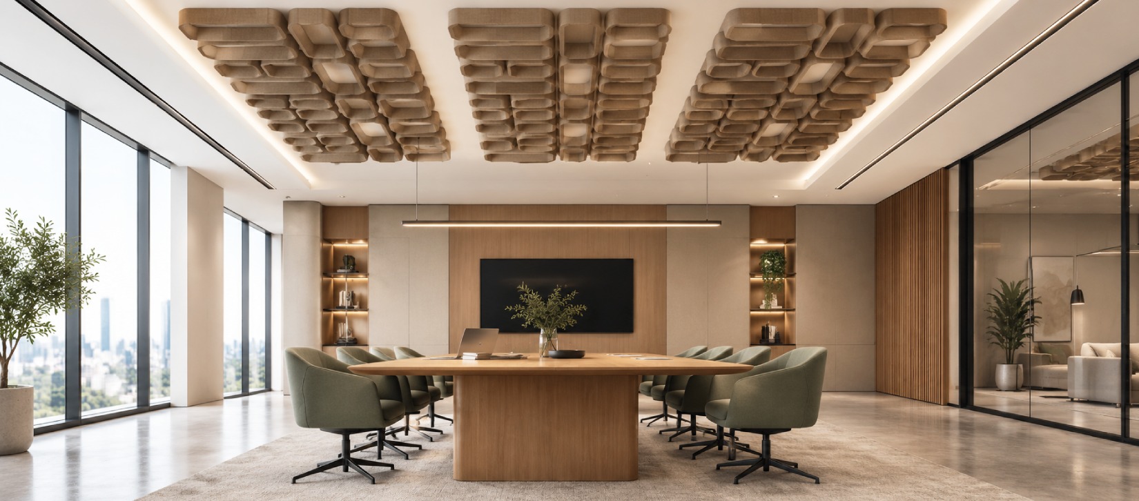Luna Felt Ceiling Cloud - Italian Walnut