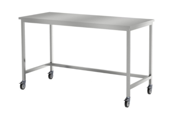 Mobile Laboratory Work Table with Metal Frame and Casters