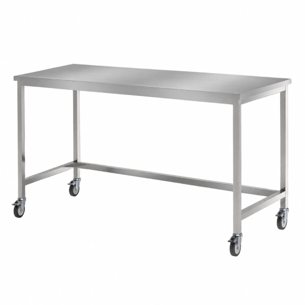 Mobile Laboratory Work Table with Metal Frame and Casters