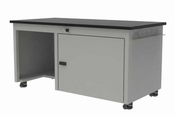Mobile Laboratory Workstation with Lockable Storage Cabinet