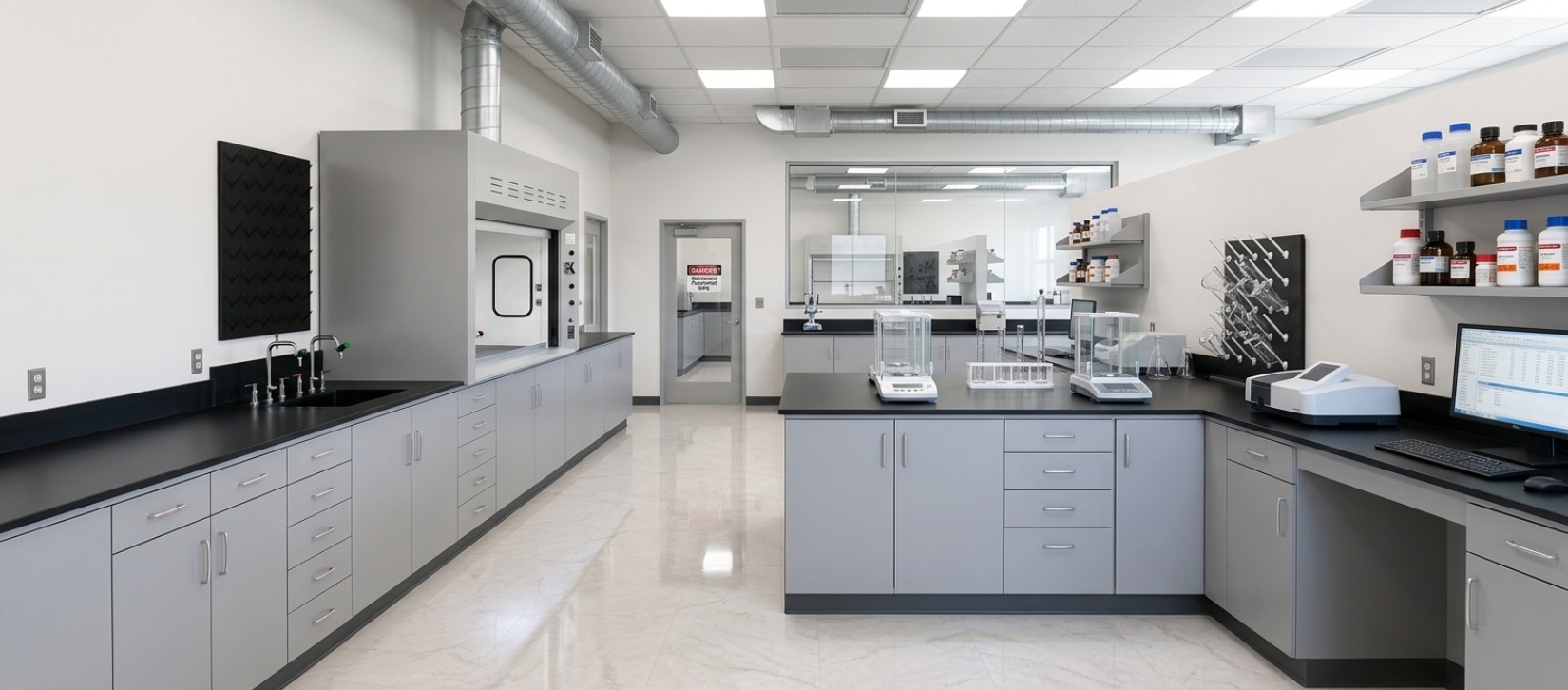 Modern Chemical Laboratory Fume Hood Cabinet System
