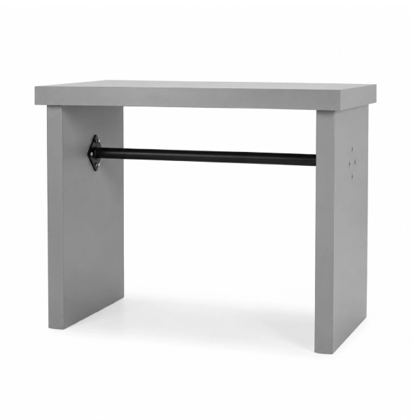 Modern Laboratory Work Table with Panel Legs and Metal Support Bar