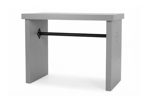 Modern Laboratory Work Table with Panel Legs and Metal Support Bar