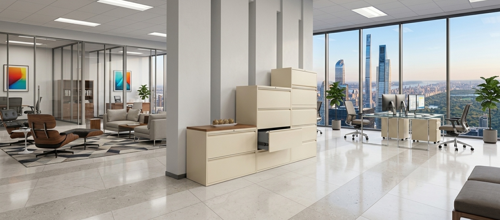 Modern Lateral File Storage Cabinet with Multi-Drawer Filing System
