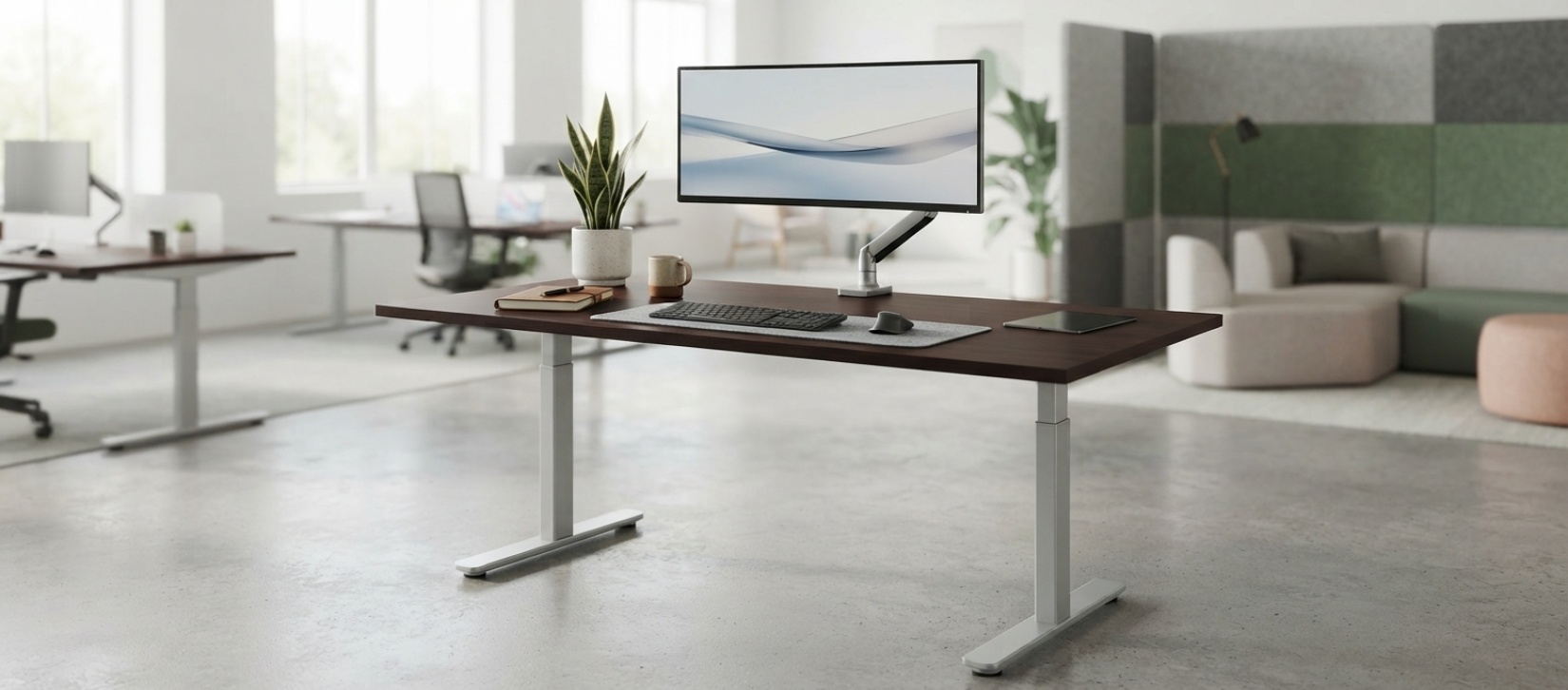 Offices To Go Budget Espresso Height Adjustable Desk