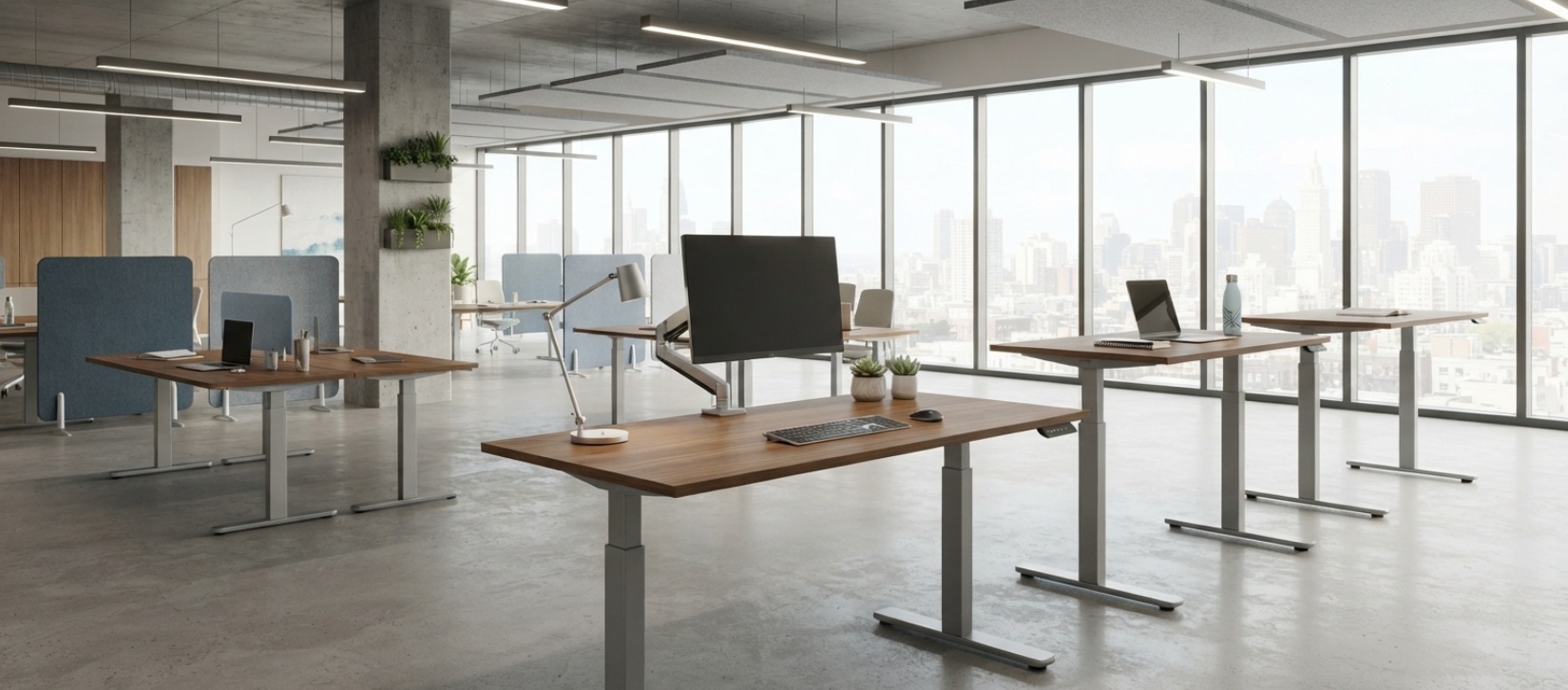 Offices To Go Budget Walnut Height Adjustable Desk