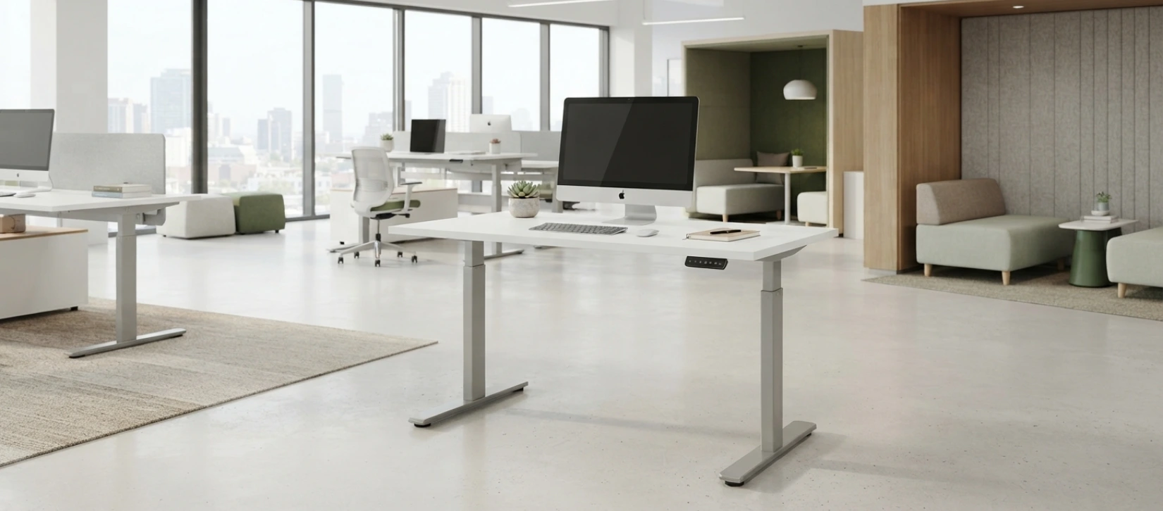 Offices To Go Budget White Height Adjustable Desk