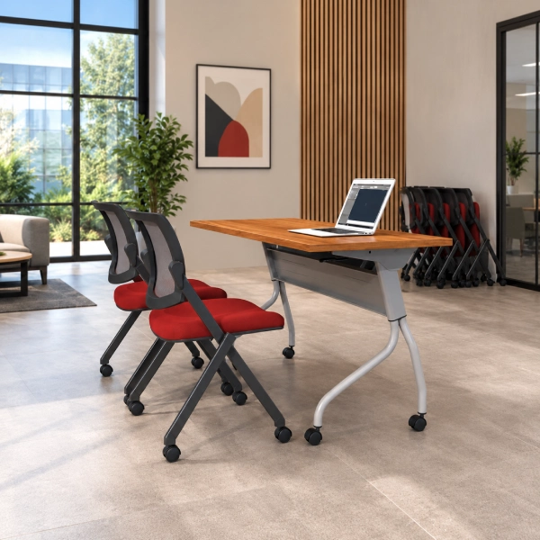 Offices To Go Flip Top Training Tables Light Wood