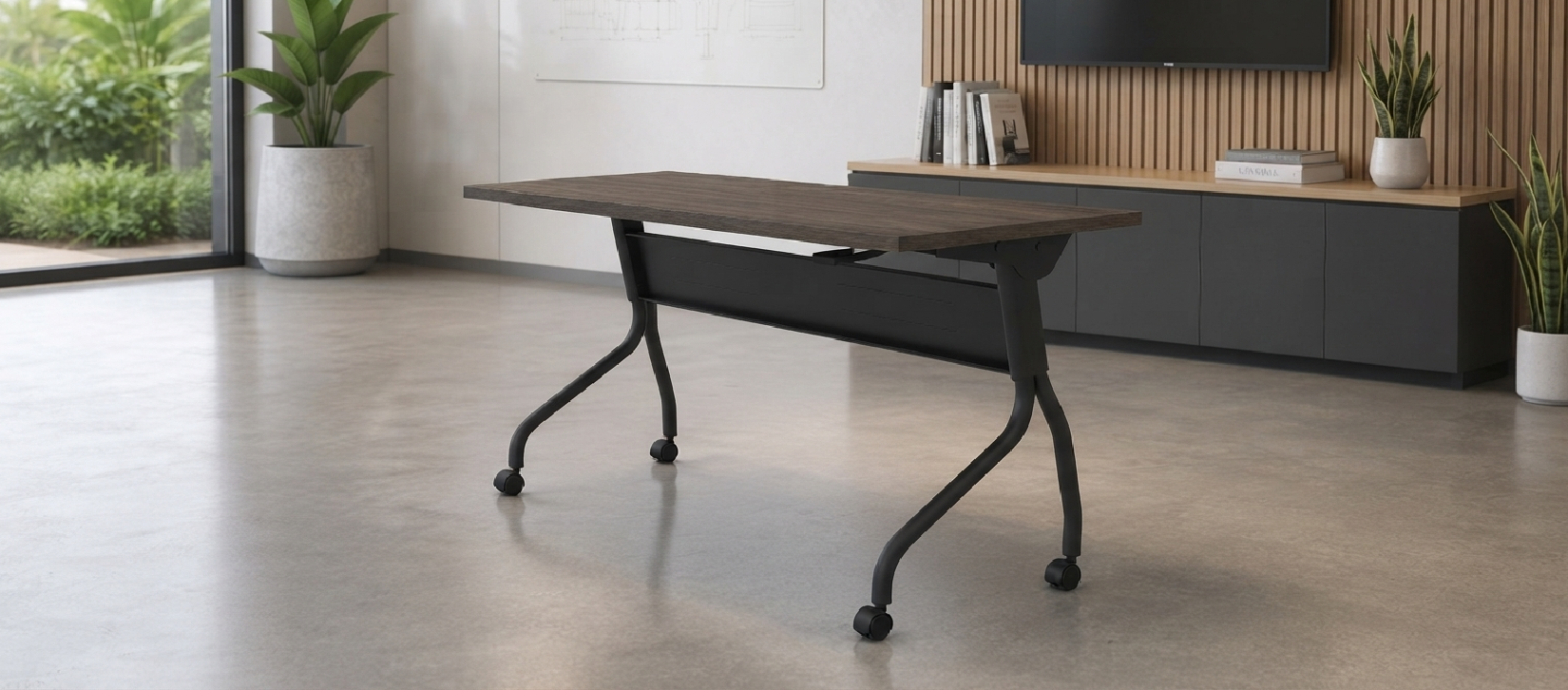 Offices To Go Flip Top Training Tables – Dark Wood