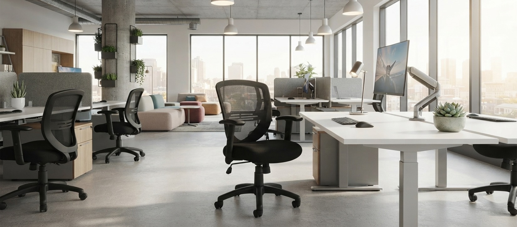 Offices To Go OTG11320B Adjustable Arm Mesh Tilter Chair