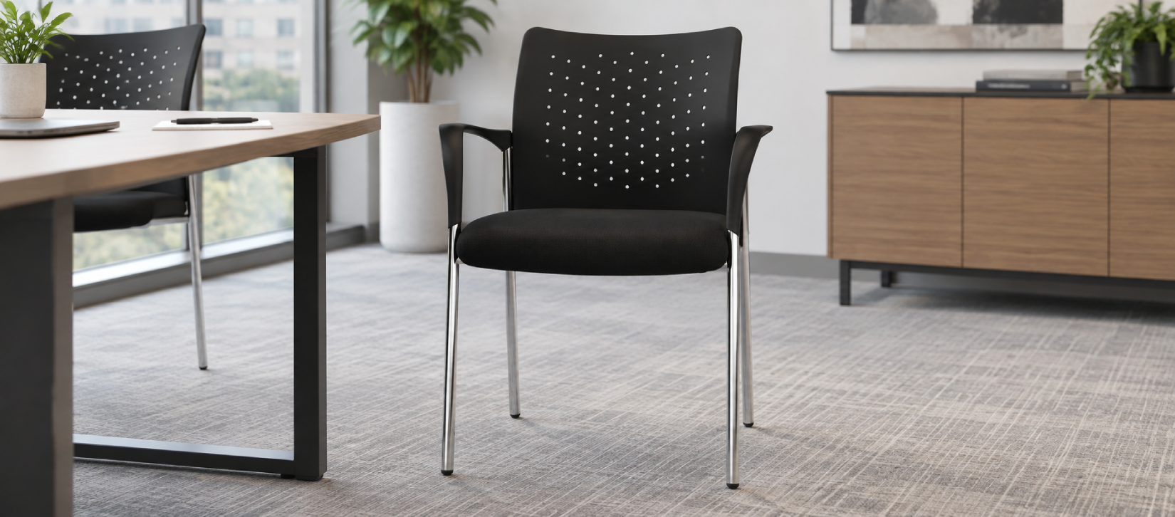 Offices To Go OTG11740B Plastic Back Office Guest Chair