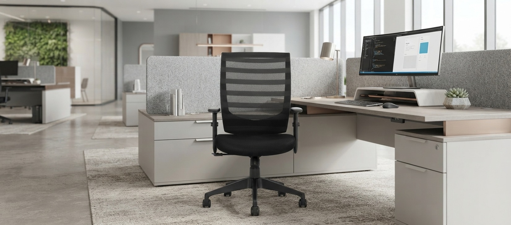 Offices To Go OTG11920B Black High-Back Mesh Tilter Chair