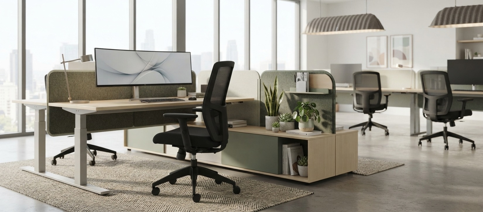 Offices To Go OTG3191B Slim Profile Mesh Chair
