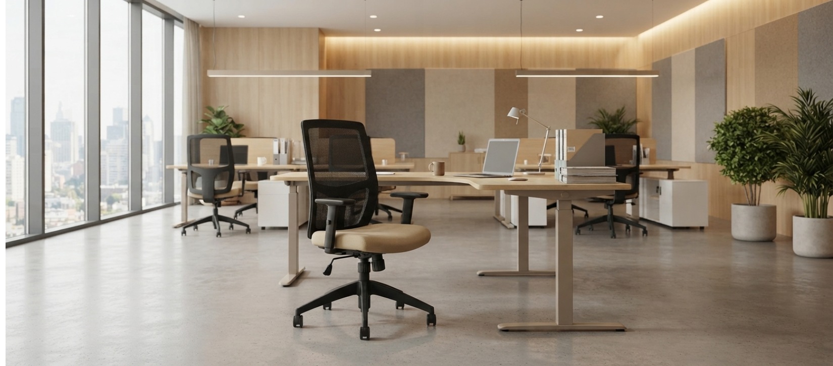 Offices To Go OTG3191B Tan Seat Mesh Task Chair